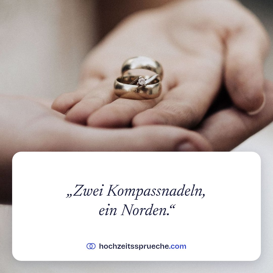 Spruchbild: „Zwei Kompassnadeln, ein Norden.“